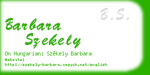 barbara szekely business card