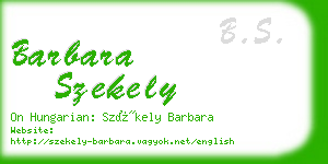 barbara szekely business card